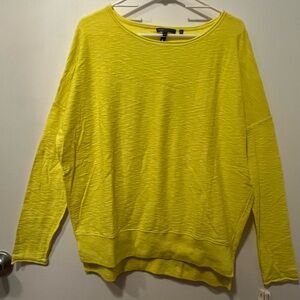 Vince 5F Bergdorf Goodman Women's Cotton Lightweight Yellow Pullover Sweater L